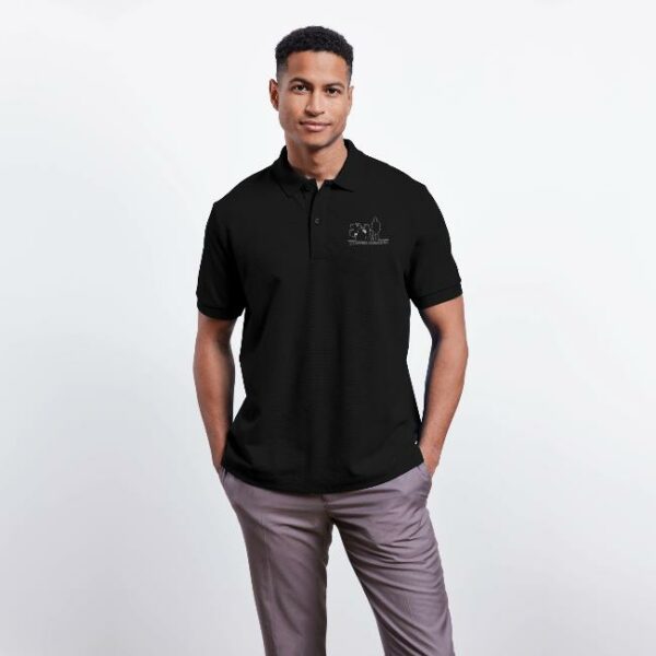 Polo negro unisex - Imagen 3