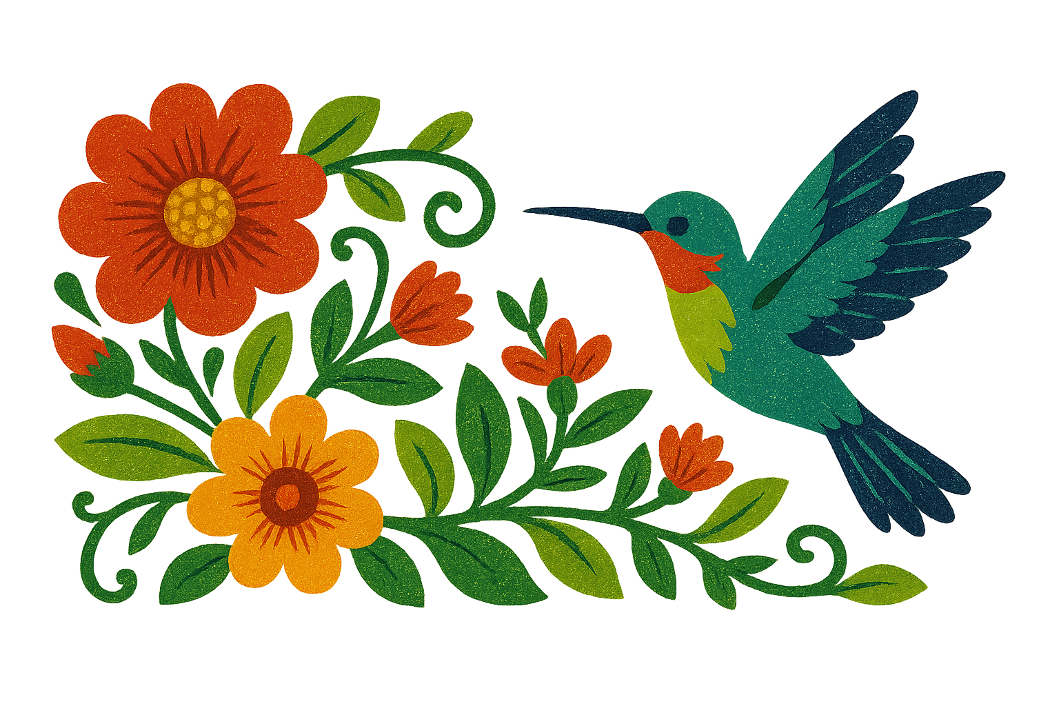 flores colibri