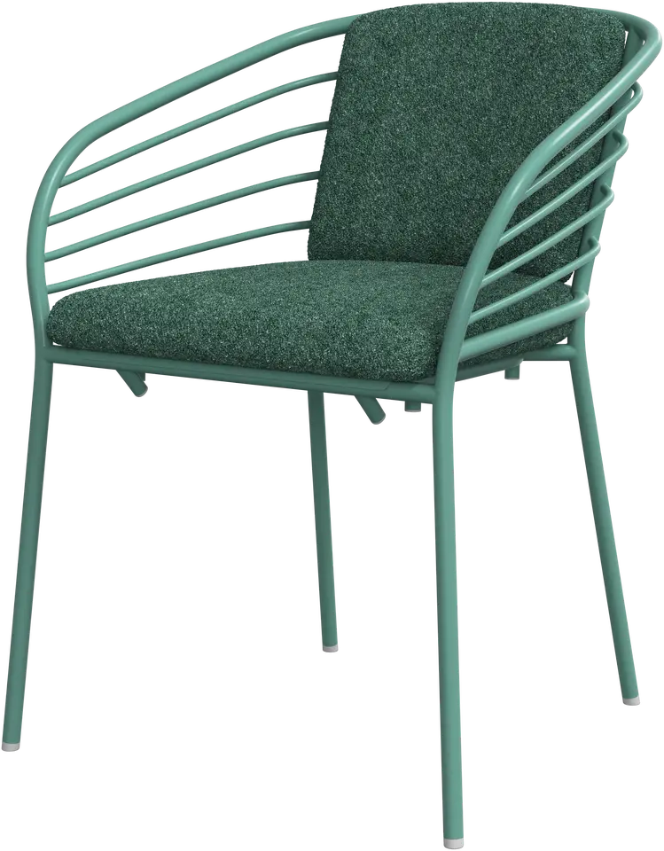 Silla de comedor Maldivas con brazo y cojín.