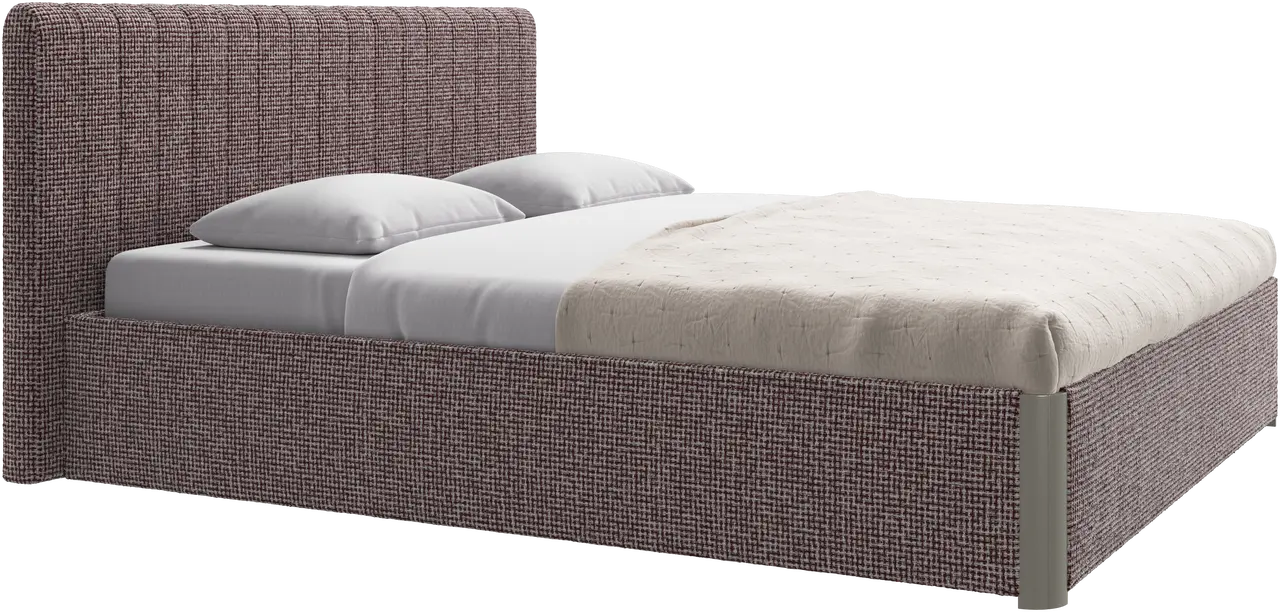 Bruselas cama, cabecero montado en la cama, con láminas y solución de almacenamiento, excl. colchón